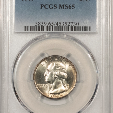 U.S. Certified Coins 1949 WASHINGTON QUARTER – PCGS MS-65, FRESH GEM!