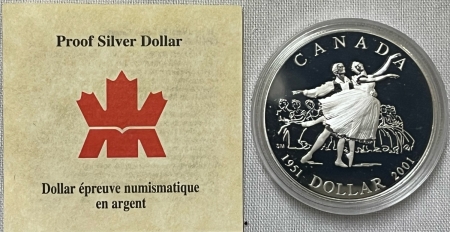 New Store Items 2001 CANADA $1 NATIONAL BALLET .925 SILVER .7487 ASW GEM PROOF IN OGP/CERT
