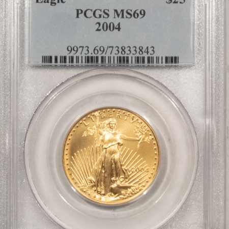 New Store Items 2004 $25 1/2 OZ AMERICAN GOLD EAGLE – PCGS MS-69, VIRTUALLY PERFECT!