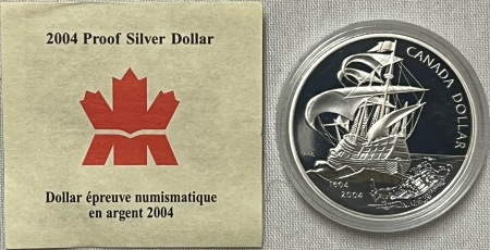New Store Items 2004 CANADA $1 FIRST FRENCH SETTLEMENT .9999 SILVER .8093 ASW GEM PROOF BOX/CERT