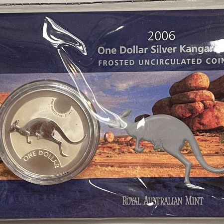 New Certified Coins 2006 AUSTRALIA $1 1 OZ .999 SILVER KANGAROO GEM FROSTED UNCIRCULATED ORIG FOLDER