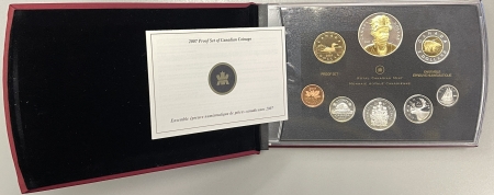 New Certified Coins 2007 CANADA 8 COIN DOUBLE DOLLAR PROOF SET W/ SILVER COMMEM DOLLAR, GEM IN OGP