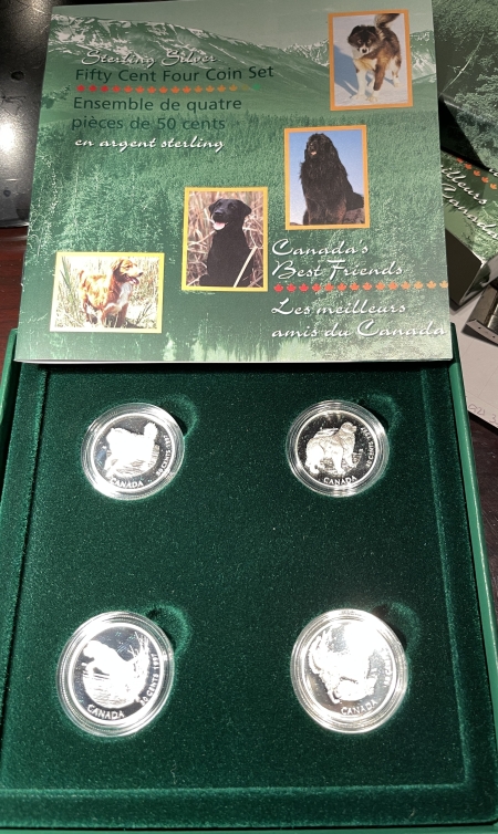 New Certified Coins 1997 CANADA SILVER 50 CENTS BEST FRIENDS 4 COIN SET KM292-295 GEM PROOF, OGP