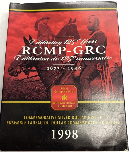 New Certified Coins 1998 CANADA $1 SILVER PROOFLIKE RCMP COMMEMORATIVE GIFT SET, KM-306, GEM IN OGP