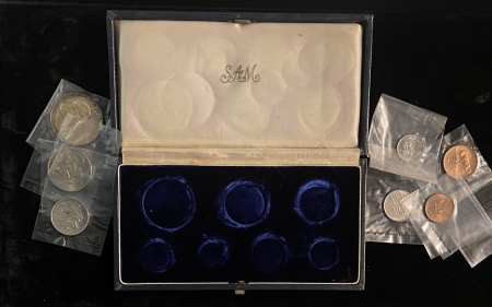 Other Numismatics SOUTH AFRICA 1965 7 PC PROOF SET, W/ SILVER 1 RAND, BOX OF ISSUE-FRESH GEM COINS