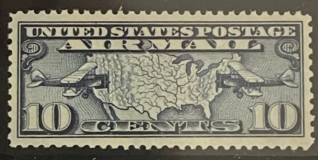 Air Post Stamps SCOTT #C-7, 10c DARK BLUE, PSE GRADED XF 90 MINT OGnh; SMQ = $35