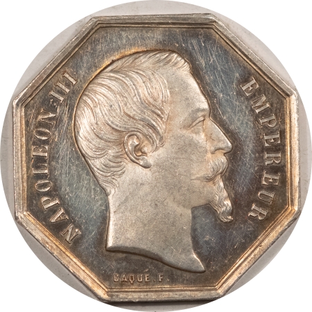 U.S. Certified Coins 1800s FRANCE SILVER JETON, ASSURANCES, COMPAGNIE DU SOLEIL, NAPOLEON III, UNC PL