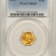 $1 1857 $1 GOLD DOLLAR – ANACS AU-55, PREMIUM QUALITY! LOOKS UNC!