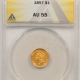 $1 1855 TYPE 2 $1 GOLD DOLLAR – PCGS MS-63, FLASHY & CHOICE! KEY TYPE COIN!