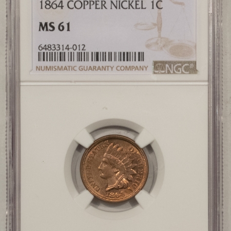 New Store Items 1864 INDIAN CENT, COPPER NICKEL – NGC MS-61, FLASHY!