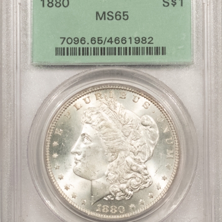 Dollars 1880 MORGAN DOLLAR – PCGS MS-65, BLAST WHITE & PQ! OGH!