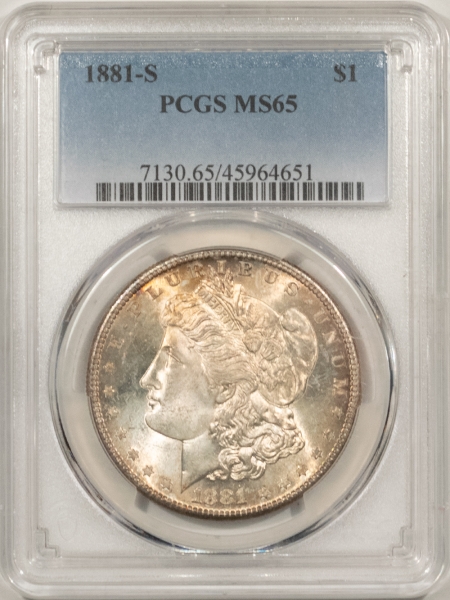 Morgan Dollars 1881-S MORGAN DOLLAR – PCGS MS-65, PRETTY GEM!