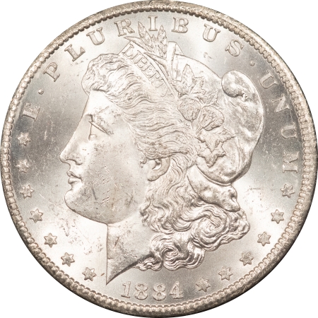 Morgan Dollars 1884-CC MORGAN DOLLAR GSA – NGC BANDED MS-64, W/ BOX & COA, BLAST WHITE!