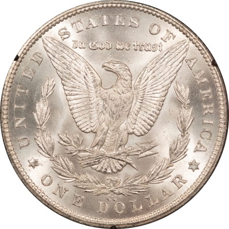Dollars 1885-CC MORGAN DOLLAR, GSA W/ BOX & CARD – NGC BANDED MS-65, WHITE & FLASHY GEM!