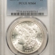 Morgan Dollars 1889-O MORGAN DOLLAR – PCGS AU-55, BRIGHT WHITE & LOOKS UNCIRCULATED!