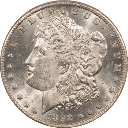 Morgan Dollars 1892-CC MORGAN DOLLAR – PCGS MS-62, BLAST WHITE!
