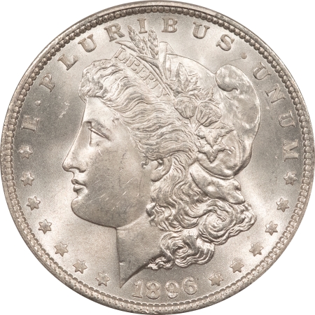 Morgan Dollars 1896 MORGAN DOLLAR – PCGS MS-66, AN ORIGINAL WHITE GEM!