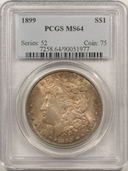 Morgan Dollars 1899 MORGAN DOLLAR – PCGS MS-64, ORIGINAL! LOW MINTAGE DATE!