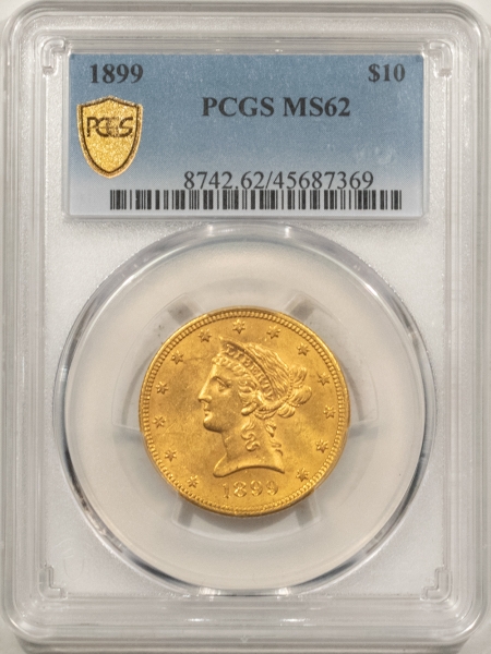 $10 1899 $10 LIBERTY GOLD – PCGS MS-62, FLASHY!