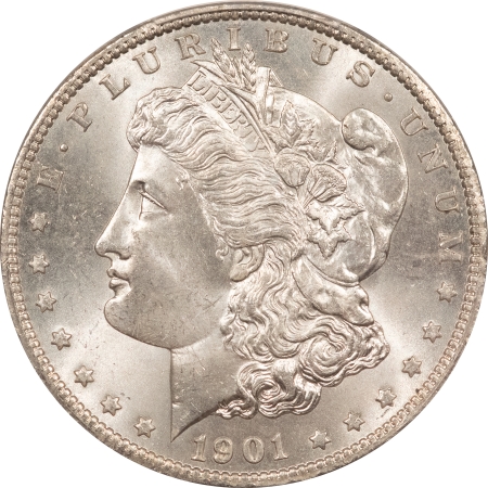 Morgan Dollars 1901-O MORGAN DOLLAR – PCGS MS-66, ORIGINAL WHITE & SUPERB, TOUGH DATE IN 66!