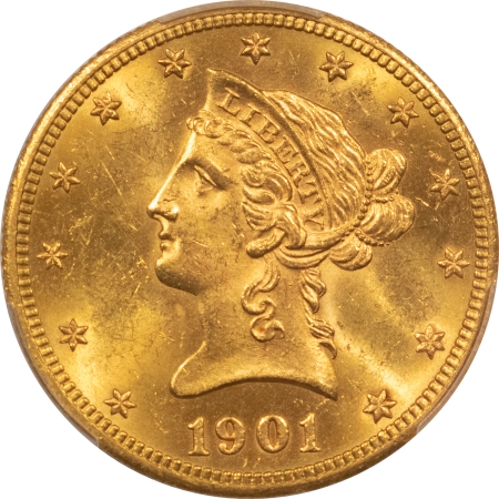 $10 1901-S $10 LIBERTY GOLD – PCGS MS-63, FLASHY & CHOICE!