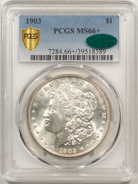 CAC Approved Coins 1903 MORGAN DOLLAR – PCGS MS-66+, BLAST WHITE, PREMIUM QUALITY++ & CAC APPROVED!