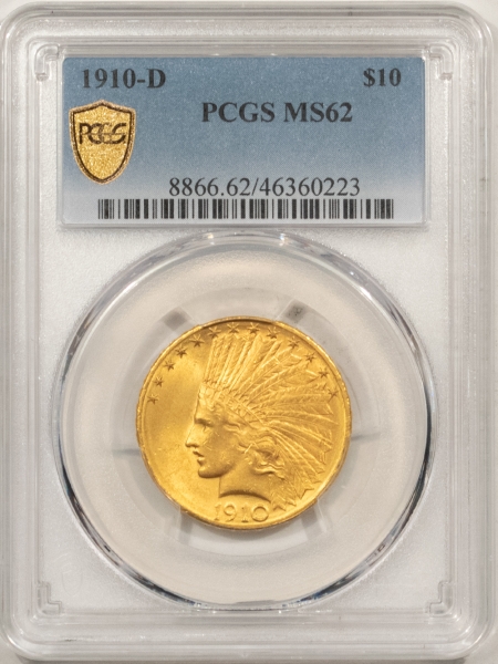 $10 1910-D $10 INDIAN HEAD GOLD – PCGS MS-62, SMOOTH!