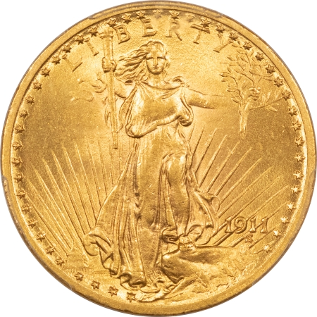 $20 1911 $20 LIBERTY GOLD – PCGS MS-63, SMOOTH & PREMIUM QUALITY!