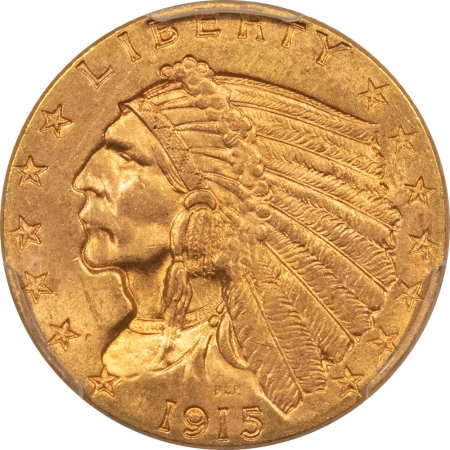 $2.50 1915 $2.50 INDIAN GOLD – PCGS MS-64, FRESH ORIGINAL & NICE!