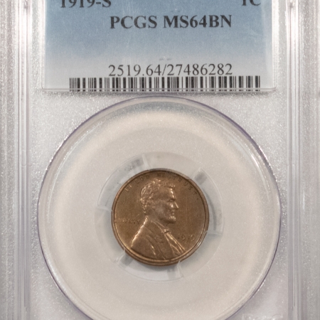 New Store Items 1919-S LINCOLN CENT – PCGS MS-64 BN, SMOOTH! PLEASING!