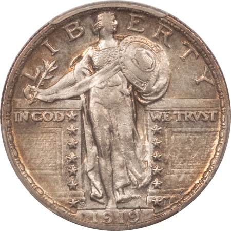 CAC Approved Coins 1919-S STANDING LIBERTY QUARTER – PCGS AU-58, NICE ORIGINAL, SUPER TOUGH DATE!