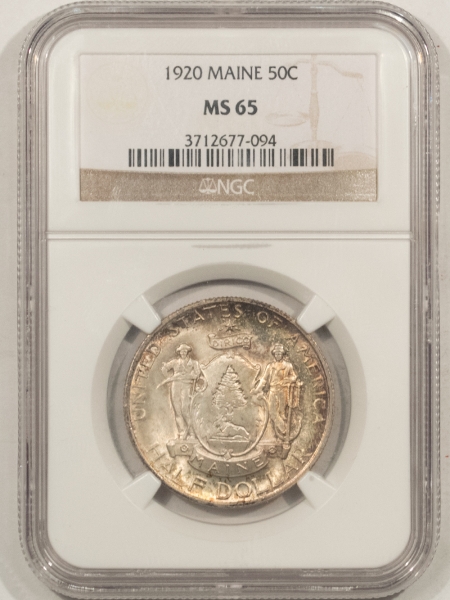 New Certified Coins 1920 MAINE COMMEMORATIVE HALF DOLLAR – NGC MS-65, PRETTY GEM, PREMIUM QUALITY!