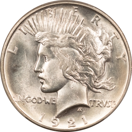 New Certified Coins 1921 PEACE DOLLAR, HIGH RELIEF – PCGS MS-62, BLAST WHITE, PQ & LOOKS CHOICE!