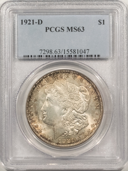 Morgan Dollars 1921-D MORGAN DOLLAR – PCGS MS-63, CHOICE!