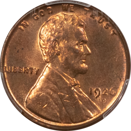 Lincoln Cents (Wheat) 1926-D LINCOLN CENT – PCGS MS-63 RB, LOTS OF RED!