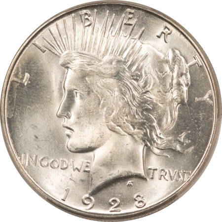 CAC Approved Coins 1928-S PEACE DOLLAR – PCGS MS-64+, BLAZING WHITE, PREMIUM QUALITY, CAC APPROVED!