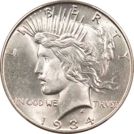 New Certified Coins 1934 PEACE DOLLAR – PCGS MS-62, BLAZING WHITE, APPEARS TO BE UNDER GRADED!