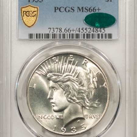 New Store Items 1935 PEACE DOLLAR – PCGS MS-66+ CAC APPROVED, BLAZING WHITE & PQ++, SUPERB GEM!