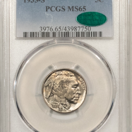 Buffalo Nickels 1935-S BUFFALO NICKEL – PCGS MS-65, LUSTROUS, PREMIUM QUALITY & CAC APPROVED!