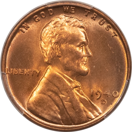 Lincoln Cents (Wheat) 1940-D LINCOLN CENT – PCGS MS-66 RD, PRETTY!