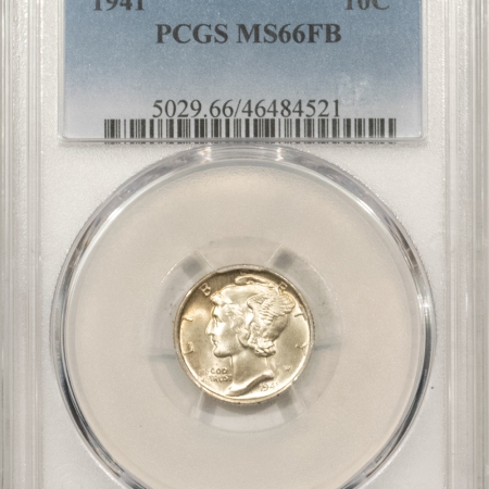 U.S. Certified Coins 1941 MERCURY DIME – PCGS MS-66 FB, FRESH & PREMIUM QUALITY!