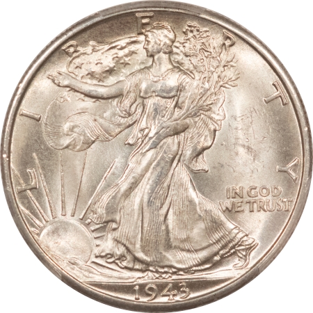 New Certified Coins 1943-D WALKING LIBERTY HALF DOLLAR – PCGS MS-64, WHITE!