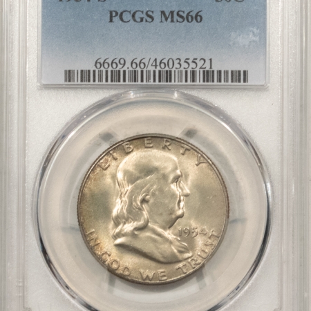 U.S. Certified Coins 1954-S FRANKLIN HALF DOLLAR – PCGS MS-66, ORIGINAL & PREMIUM QUALITY!