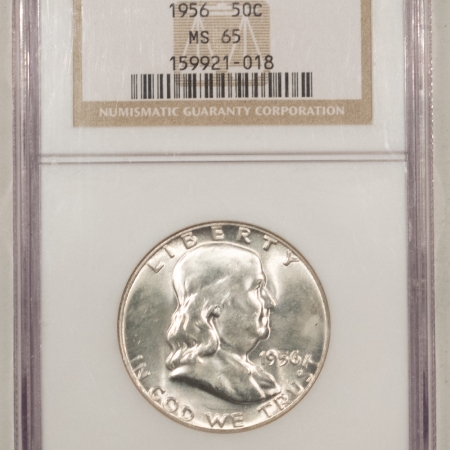 New Store Items 1956 FRANKLIN HALF DOLLAR – NGC MS-65, WHITE!