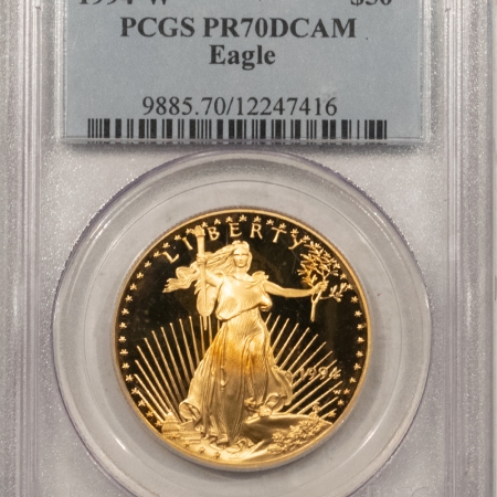 New Store Items 1994-W $50 1 OZ PROOF AMERICAN GOLD EAGLE, PCGS PR-70 DCAM!