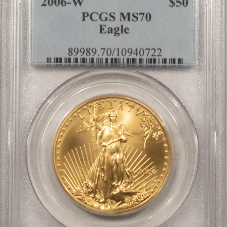 New Store Items 2006-W $50 1 OZ BURNISHED AMERICAN GOLD EAGLE, PCGS MS-70, WEST POINT, PERFECT