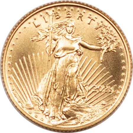 New Store Items 2023 $5 1/10 OZ AMERICAN GOLD EAGLE GEM BU FROM FRESH NEW MINT ROLL! NEW RELEASE