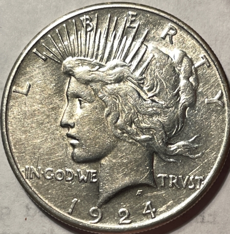 Dollars 1924-S PEACE DOLLAR – HIGH GRADE CIRCULATED EXAMPLE, WHITE!