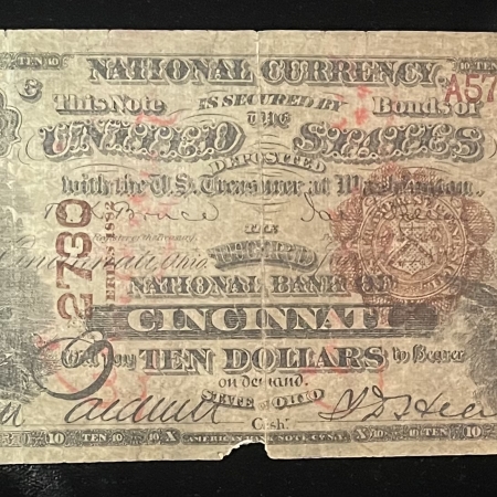 Large National Currency CONTEMPORARY COUNTERFEIT-1882 $10 BROWN-BACK, FR-479, CINCINNATI, OH, CHTR 2730