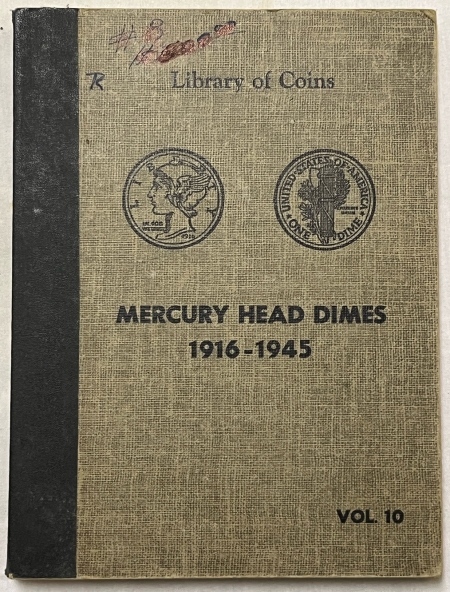 Dimes 1916-1945 MERCURY DIME REGULAR ISSUE PARTIAL SET, 64 DIFFERENT F/VF+ IN ALBUM!